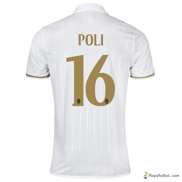 Camiseta AC Milan Replica Segunda Ropa Poli 2016/17 Blanco